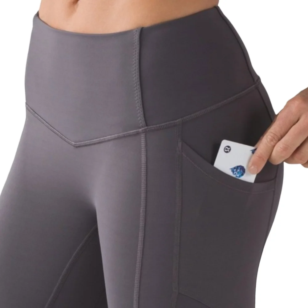 Lululemon All The Right Places Crop II (23") Dark Carbon Size 6 - Picture 6 of 10